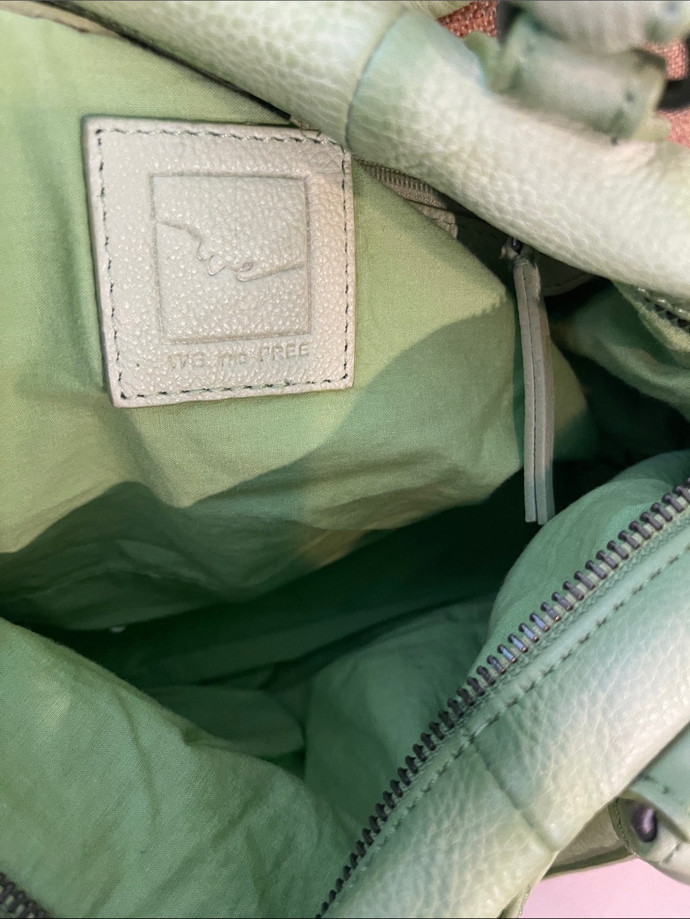 We The Free Baby Emerson MATCHA Leather Crossbody Satchel - Picture 6 of 8